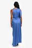 A.L.C Blue Single Draped Bunched Side 'Pia' Maxi Dress Size 6