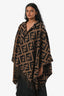 Fendi Zucca Cashmere Poncho One Size