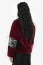 Yves Salomon Red/Pink/Zebra Vegan Shearling Jacket Size 36