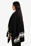 Sandro Black Knit Flore Striped Poncho Style Cardigan Size One Size