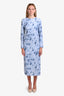 Samsoe Samsoe Blue Wonder Blur Dawn LS Open Back Maxi Dress Size S