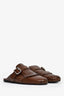Prada Brown Leather Fringe Slip On Flats Size 37