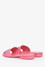 Pre-loved Chanel™ 2023 Pink Leather Logo Slides Size 37C