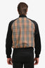 Burberry London Black/Novacheck Satin Logo Bomber Jacket Size 50 Mens