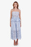 Self-Portrait Blue Cotton Floral Cut Out Top + Skirt Set Size 4