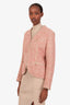 Alexander McQueen Red/Multicolour Wool-Blend Tweed Zip Up Jacket Size 44