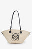 Loewe Natural Iraca Palm and Calfskin Small Anagram Basket Bag