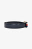 Gucci Navy Leather Web Accent Belt Size 85/34