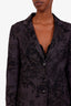 Etro Black Patterned Single Breasted Blazer Size 42