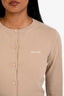 Miu Miu 2023 Beige Cashmere Logo Cardigan Size 36