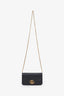 Mini sac à rabat chaîne GG Marmont en cuir matelassé bleu marine Gucci