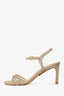Stuart Weitzman Gold Glitter 'Starla 80' Sandals Size 6.5