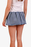 Miu Miu Blue Denim Logo Mini Skirt Size 38
