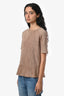 Brunello Cucinelli Beige Suede Peplum SS Top Size 40