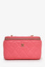 Pre-loved Chanel™ 2022 Pink Lambskin Small Vanity On Chain