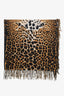 Yves Saint Laurent Rive Gauche Spring 2002 Tom Ford Runway Leopard Print Fringe Scarf