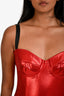 Dolce & Gabbana Red Metallic Bustier Midi Dress Size 44