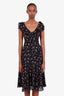 Reformation Black/White Patterned Ruffle Midi Dress Size XS
