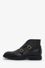 Tom Ford Black Pebbled Calf Leather Monk Strap Boots Size 7.5 Men's