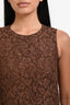 Dolce & Gabbana Brown Lace Wool Tiered Sleeveless Mini Dress Size 36