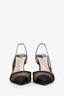 Jimmy Choo Black Patent Leather Mesh Slingback Heels Size 35
