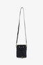 Black Calfskin Leather Enamel GG Bucket Bag with Strap