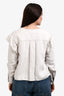 Isabel Marant Etoile Light Grey Ruffle Details Long Sleeve Top Size 36