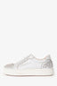 Christian Louboutin Silver Metallic 'Vieria 2' Spike Embellished Sneakers Size 37.5