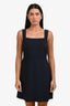 Theory Navy Linen Blend Square Neck Mini Dress Size 6