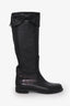 Valentino Black Leather Bow Rubber Boots Size 40