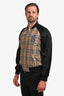 Burberry London Black/Novacheck Satin Logo Bomber Jacket Size 50 Mens