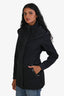 Mackage Black Nylon Leather Detail Hooded Alba Jacket Size XS
