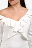 Cushnie Et Ochs White Ruffle One Sleeve Mini Dress Size 10