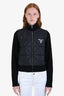 Prada 2021 Black Re-Nylon Puffer Knit Bomber Jacket Size 42