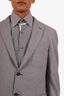Tombolini Grey Virgin Wool Single Breasted Blazer Size 50 Mens