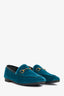 Gucci Turquoise Velvet Jordaan Loafers Size 36