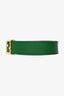 Fendi Green Leather FF Logo Belt Size 80