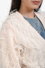 Simkhai Jonathan Simkhai Cream Wool/Cashmere Feather Cable Cardigan Size S