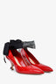 Miu Miu Red Patent Leather Pumps with Ribbon Details Size 37