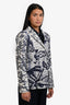 Christian Dior White/Navy Cotton La Temperance Printed Blazer Size 12