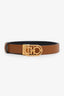 Salvatore Ferragamo Brown Leather Belt GHW