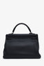 Hermès 2008 Black Togo Crocodile Retourne Kelly 32 Touch With SHW