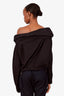 Lemaire Black Cotton Long Sleeve Off The Shoulder Top Size 42
