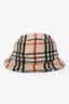 Burberry Beige Cashmere Nova Check Bucket Hat Size L