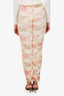 Paco Rabanne Green/Red Rose Cotton Midi Length Dress Size M
