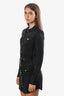 Balmain Black Long Sleeve Button Down Shirt Dress Size 34