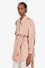 Burberry Silk Double Breasted Belted Coat Size 6