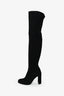 Bottes Highland en cuir suédé noir Stuart Weitzman, taille 5