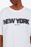 Anine Bing White Cotton 'New York' T-Shirt Size M