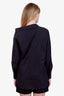Christian Dior 24SS Black Cotton Logo Embroidered Poplin Asymmetric Shirt Size 2